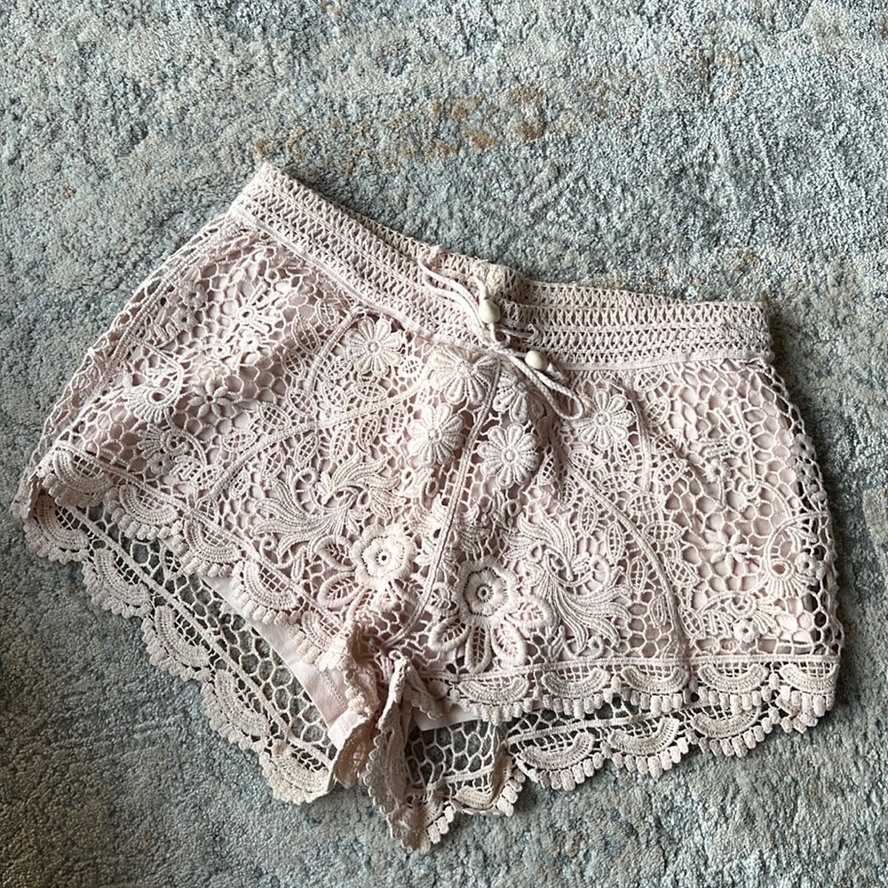 Pink Crochet Hot Shorts